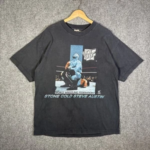 Vintage Stone Cold Austin Shirt Mens XL Black 90s WWF WWE Wrestling 1998 Snake - Picture 1 of 8