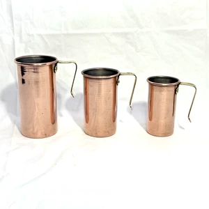 Juego de 3 tazas medidoras de cobre vintage B&M Douro Benjamin & Medwin - Imagen 1 de 14