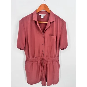 ATHLETA Avenue Tie Waist Button Down Romper Jumpsuit // M - Picture 1 of 9