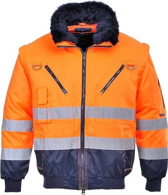 PJ50 Hi-Vis 3- in -1 Contrast Pilot Jacket Yellow/Navy Or Orange/Navy Port West
