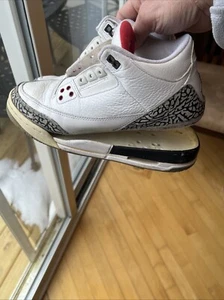 Nike Air Jordan 3 Retro Bianco Cemento GS Taglia 5.5Y (398614-105) Battitori per Progetto - Foto 1 di 22