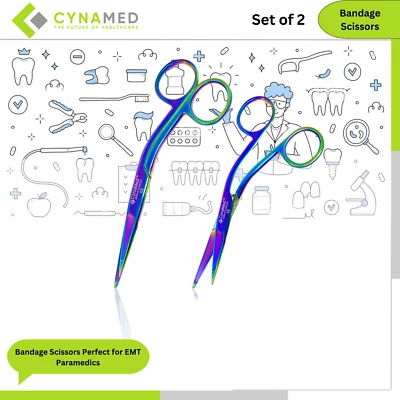 Juego de 2 tijeras vendaje Cynamed Knowles perfectas para paramédicos EMT de primeros auxilios Foto 1 de 4