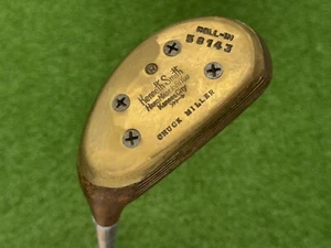 Kenneth Smith roll-in putter fatto a mano legno mazza destrorsa 34,5" pelle - Foto 1 di 9