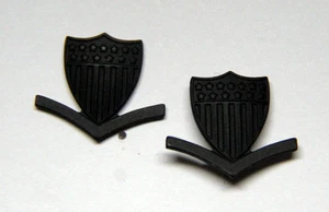 2 TWO US COAST GUARD 3RD CLASS PETTY OFFICER E4 HAT COLLLAR PIN BLACK METAL - Picture 1 of 1