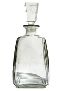 Canada Whisky Liquor Decanter Maple Leaf Glass Bottle SealCap Canadian - Picture 1 of 7