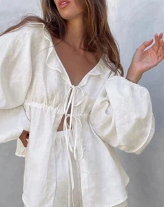 White Cotton & Linen Set - Picture 1 of 7