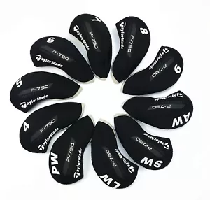 “10PCS” TaylorMade P790 Neoprene Golf Iron Covers Headcover Black - Picture 1 of 3