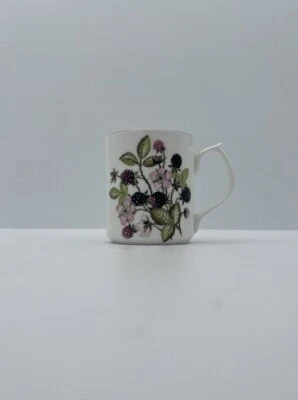 Jason Works Duchess Fine Bone China Cup Mug Made In England Blackberries Leaves - Image 1 of 4