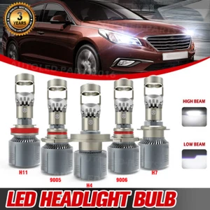 H4 H7 H11 9005 9006 8000LM Mini Bi-LED Lens Projector LED Headlight Bulbs Kit - Picture 1 of 16