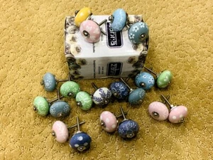 Beautiful Handpainted CERAMIC Cabinet/Cupboard Knobs Multi Color by Zahra 20pk - Picture 1 of 5