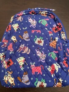 Vera Bradley Essential Compact Rucksack Katzenminze Weihnachten Neu - Bild 1 von 8