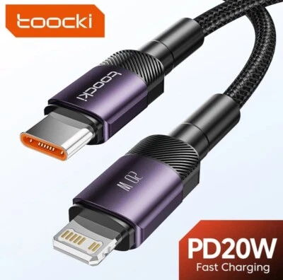 toocki 20W & 2.4A PD USB-A und USB-C Schnellladekabel 2m Datenkabel LILA - Bild 1 von 4
