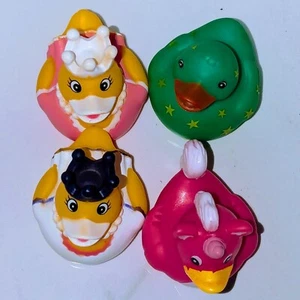 (4) 2 Inch Rubber Ducks Duckies Jeep Ducking Bath Toys Trinket Rinco - Picture 1 of 3