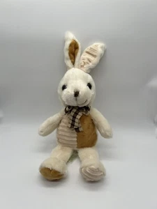 Cream Bunny Kaninchen weicher Plüsch 14 Zoll Hamerbest mit braun karierter Schleife  - Bild 1 von 7