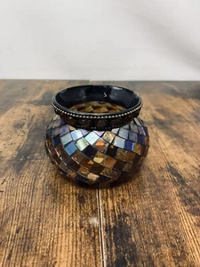 Stunning Glass Partylite Mosaic Candle Holder for Tea Light or Candle - Picture 1 of 8