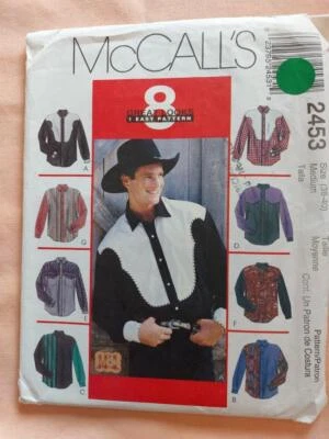 McCall's 2453 Men's Western Wear Shirt Pattern Size 38-40 - Image 1 of 2
