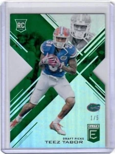 2017 Elite Draft Picks Teez Tabor Smaragd gestanzter Einsatz Karte 1/5 Florida Gators - Bild 1 von 2