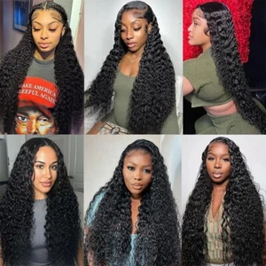 Lace Front Human Hair Wig 28 Inch HD Lace Frontal 13x6 Straight 200% Pre Plucked - Picture 1 of 4