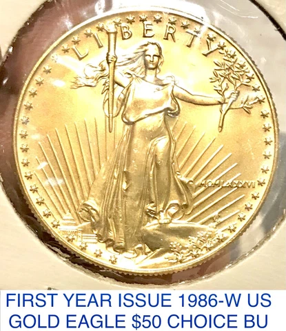 FIRST YR ISSUE 1986-W ST GAUDENS DOUBLE EAGLE GOLD $50 1 OWNER LIKELY COLLAR VAR Cover