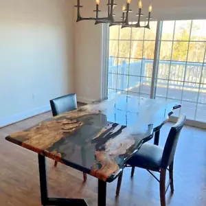Epoxy Table, dining, sofa, center table top Live Edge Walnut Table ,Custom Order - Picture 1 of 7