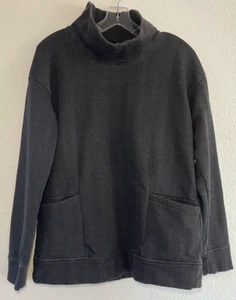 Columbia Sportswear Black Mock Neck Sweatshirt Cozy Casual Pullover LG - Picture 1 of 4