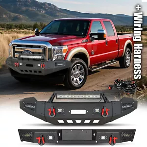 Front and Rear Bumper W/Winch Plate For 11-16 Ford F250/F350/F450/550 Super Duty - Picture 1 of 14