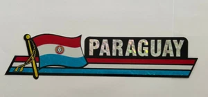 Paraguay Flag Reflective Sticker, Coated Finish, Side-Kick Decal 12x2/12. - Picture 1 of 1