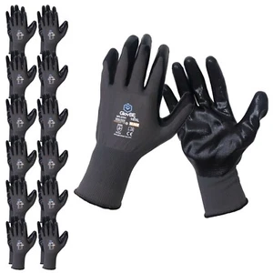 GlovBE 6/12/120 Pares Guantes de Trabajo Mecánicos, Recubiertos de Nitrilo Resistentes a Petróleo y Gas - Imagen 1 de 7