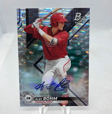2019 BOWMAN PLATINUM ALEC BOHM ICE AUTOGRAPH #’D /50 PHILLIES ⚾️ - Image 1 of 4