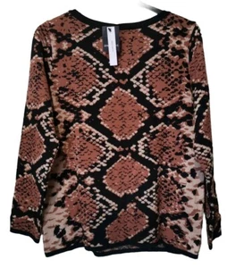 JD Williams Ladies Abstract Jumper UK Size 16/18 EUR 44/46 Brown Multi New HD734
