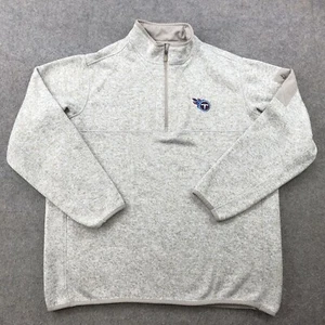 Tennessee Titans Pullover Men XL Gray Embroidered 1/4 Zip Antigua Fleece Sweater - Picture 1 of 9