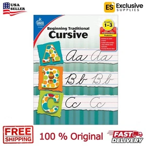 Cursive Handwriting Workbook for Grades 1–3 – Dry Erase Practice Book - Picture 1 of 9