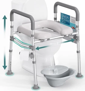 Raised Toilet Seat with Handles, FSA HAS Eligible 500Lb Toilet Seat Riser for Se - Picture 1 of 6