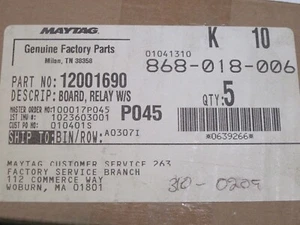 PARTE RELÉ HORNO WHIRLPOOL RANGE 12001690 NUEVO - Imagen 1 de 1