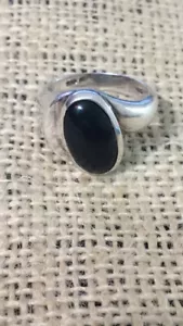 925 Thailand Black Onyx Ring Pre-Owned Size 10 - Picture 1 of 7
