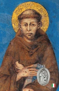 CARD CON MEDAGLIA DI SAN FRANCESCO D'ASSISI - Imagen 1 de 1
