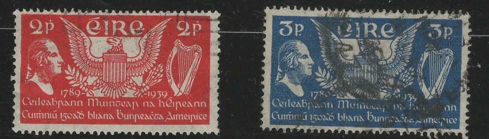 IRLANDA 1939 WAHINGTON EE. UU. ÁGUILA Y ARPA Foto 1 de 1