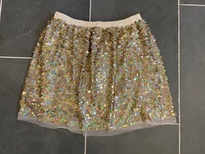 Crewcuts Girls Gold Sequin Elastic Waist Skirt 8 - Picture 1 of 4