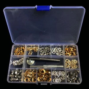 120Pcs Durable Clothing Metal Grommets Eyelets Button with Installation Tool - Zdjęcie 1 z 12