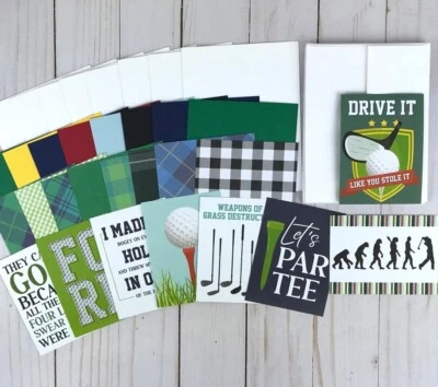 Handmade Golf Card Making Kit to DIY 8 PhotoPlay Paper Cards, Easy Beginner Kit - Image 1 of 4