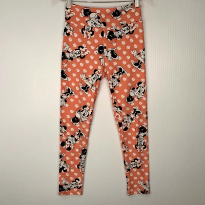 LuLaRoe Legging Women 25 Minnie Mouse Wink Polka Dot 25x26 Peach Run Gym Core Ex - Image 1 of 4