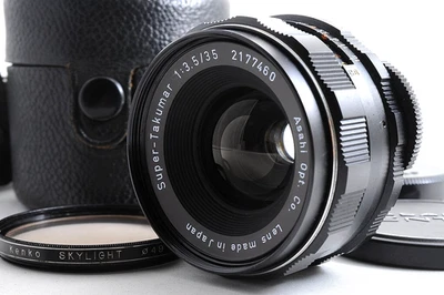 Pentax Super Takumar 35mm F3.5 MF Lens For M42 Mount w/Filter & Case MINT Japan - Image 1 of 4