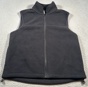 Gilet pile uomo Eddie Bauer nero medio finto collo tasche full zip outdoor - Foto 1 di 7