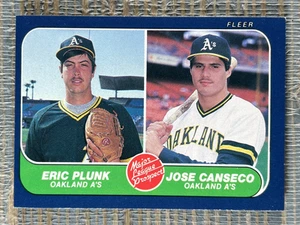 Jose Canseco Eric Plunk 1986 Fleer #649 RC Rookie Oakland A's - Bild 1 von 2