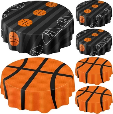 Paquete de 6 baloncesto redondo diámetro 84 pulgadas, negro, estilo naranja  Foto 1 de 4