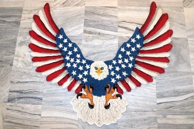 American Flag Eagle Design 100% Wool Hand-Tufted Rug - Image 1 of 4