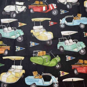 Quilting Treasure s 2015 Vintage Golfwagen Stoff Dan Morris Design 1 Yd Neu - Bild 1 von 3