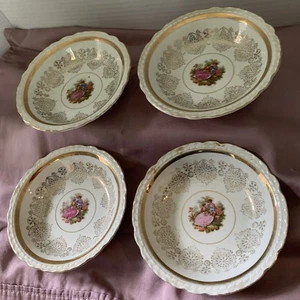 Imperial Bone China Courting Couple 4er Set Dessertschalen 24K Rand - Bild 1 von 7