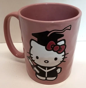 NEW Hello Kitty Graduation 17 oz Pink Ceramic Coffee Mug - Picture 1 of 10