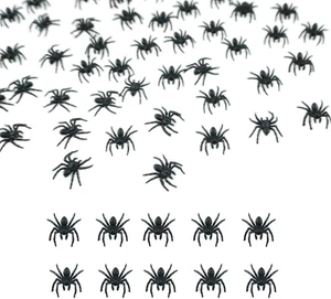 50 Stück Mini Kunststoff Spinnen kleine falsche Spinnen gruselig realistische Spinnen für Hallo - Bild 1 von 12